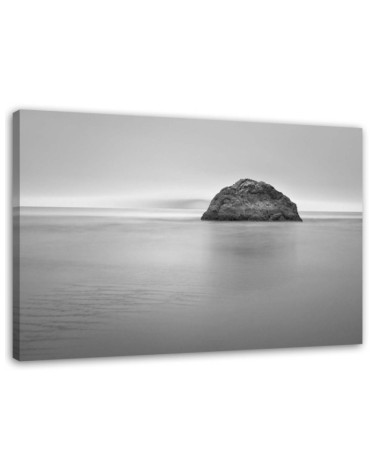 Leinwanddruck - Felsen im Meer in der Abenddämmerung | Feeby