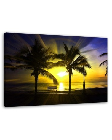 Palm trees and sunshine - Modern painting for bedroom. High quality  | FEEBY