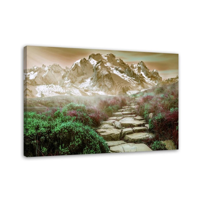Leinwandbild - Steinweg zum Gipfel | Feeby