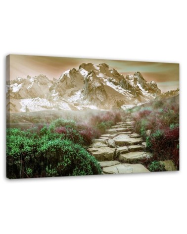 Leinwandbild - Steinweg zum Gipfel | Feeby