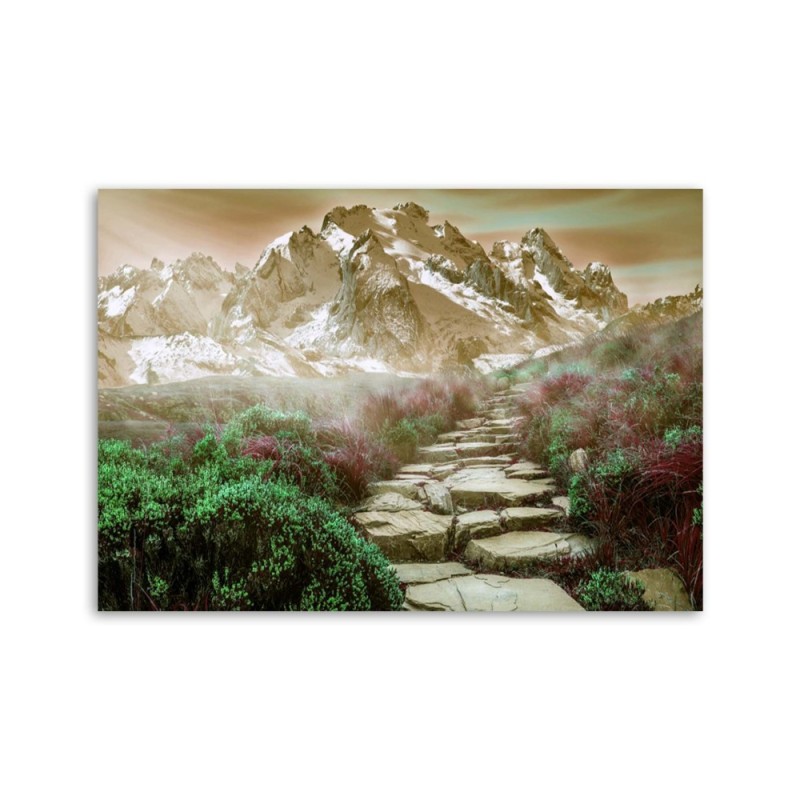 Leinwandbild - Steinweg zum Gipfel | Feeby