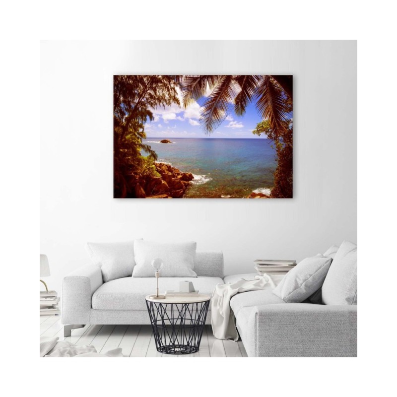 Wandbild für Wohnzimmer - Steiniger Strand | Feeby