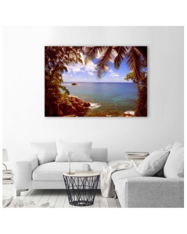 Wandbild für Wohnzimmer - Steiniger Strand | Feeby