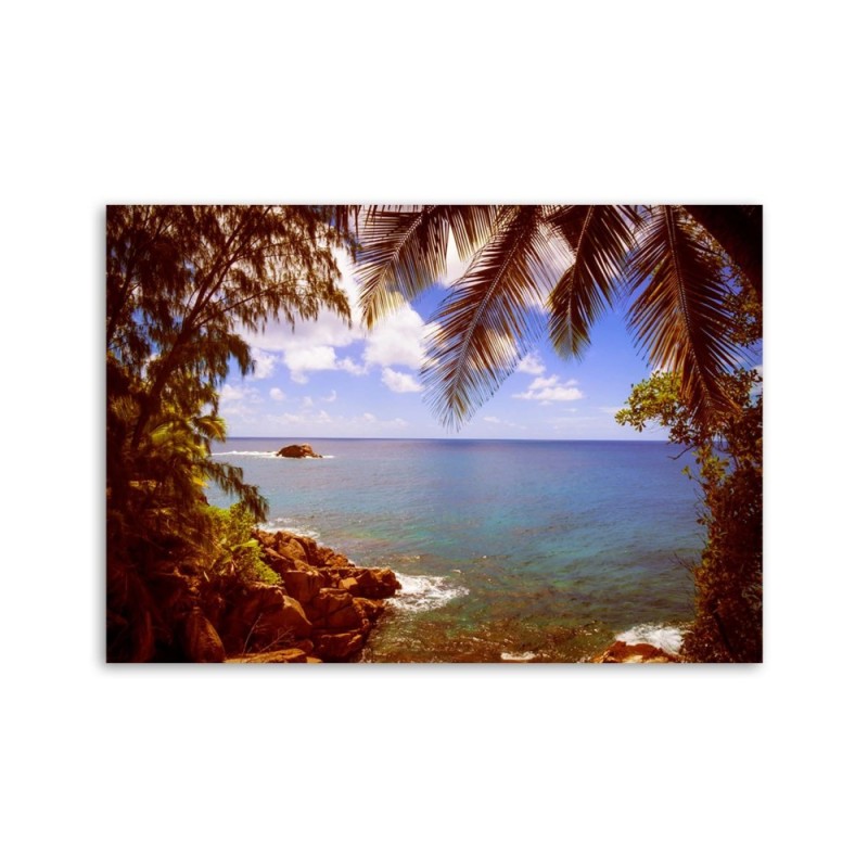 Wandbild für Wohnzimmer - Steiniger Strand | Feeby