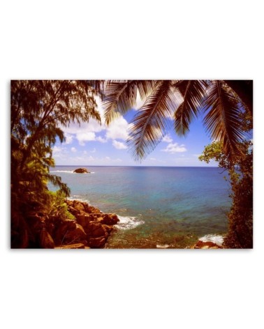 Wandbild für Wohnzimmer - Steiniger Strand | Feeby