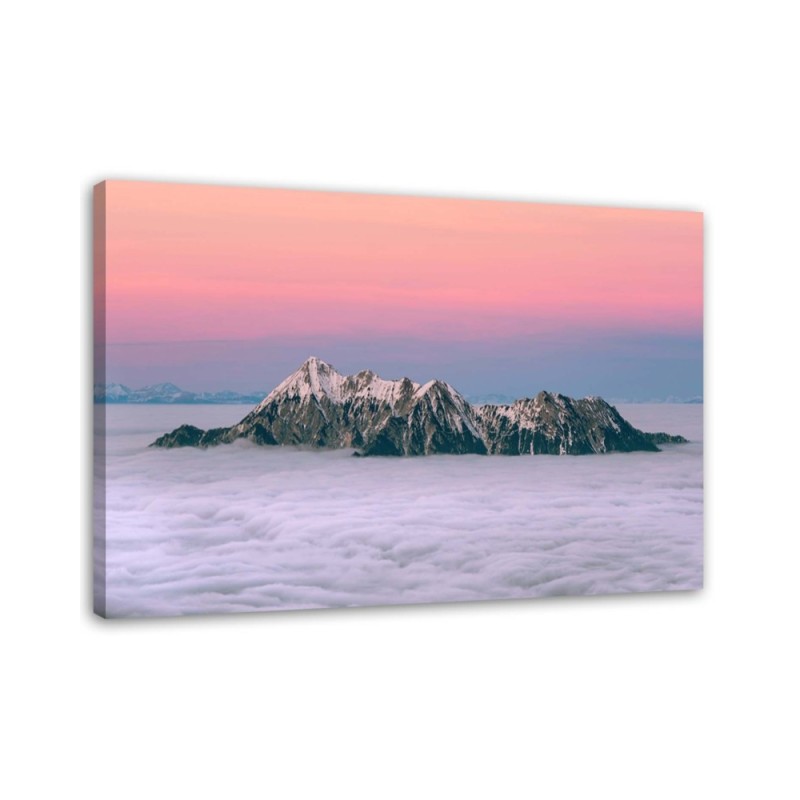 Dekoratives Leinwandbild - Gipfeln über den Wolken | Feeby