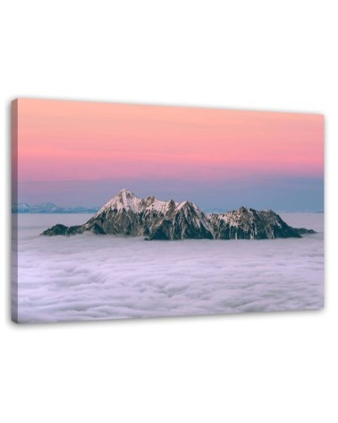 Dekoratives Leinwandbild - Gipfeln über den Wolken | Feeby