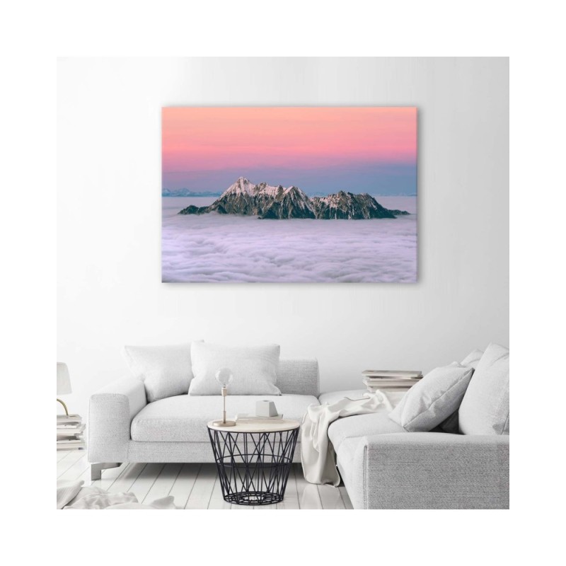 Dekoratives Leinwandbild - Gipfeln über den Wolken | Feeby