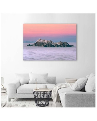 Dekoratives Leinwandbild - Gipfeln über den Wolken | Feeby