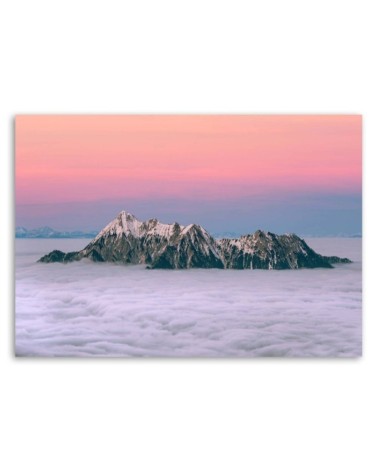 Dekoratives Leinwandbild - Gipfeln über den Wolken | Feeby
