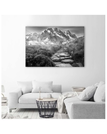 Leinwanddruck - Steinweg zum Gipfel - schwarz und weiß | Feeby