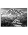 Nowoczesny obraz do sypialni - Górski szczyt B&W | FEEBY