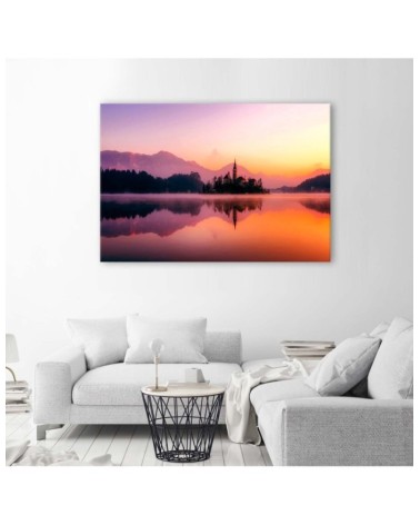 Bild auf Leinwand - Schloss an einem Bergsee | Feeby