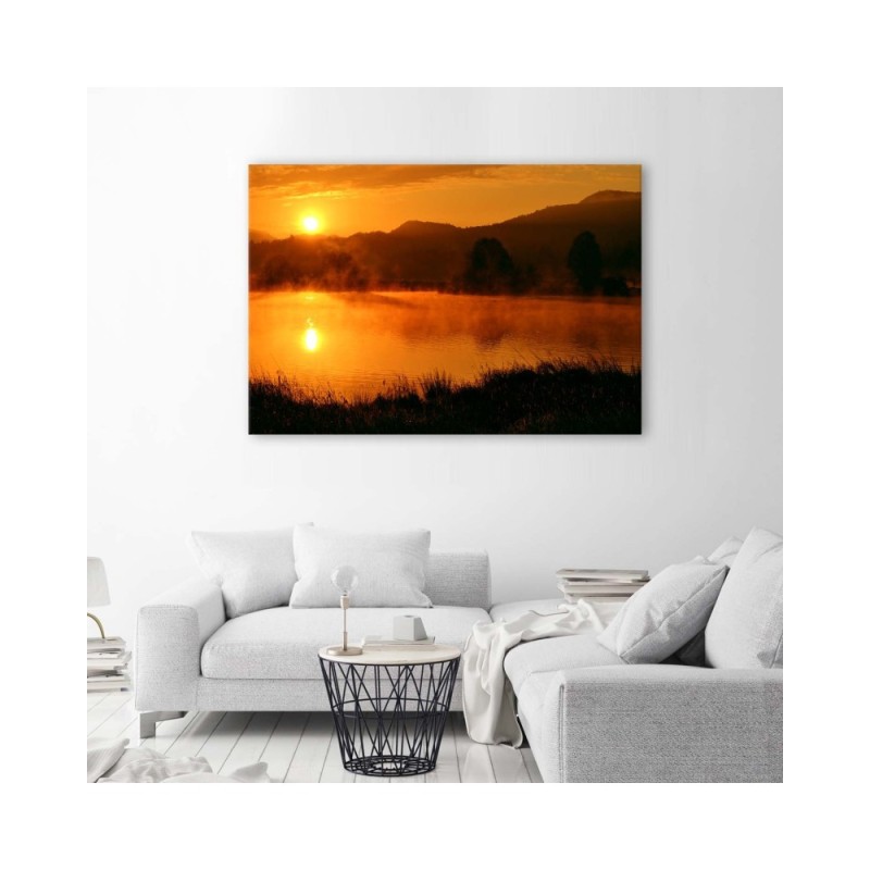 Leinwandbild modern - Sonnenuntergang über den Bergen | Feeby