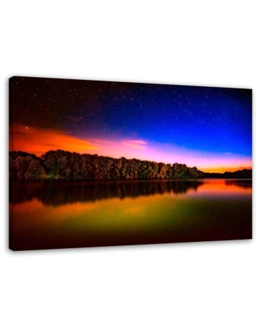 Leinwandbild - Sonnenuntergang über einem See | Feeby