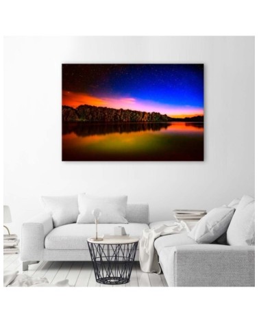 Leinwandbild - Sonnenuntergang über einem See | Feeby