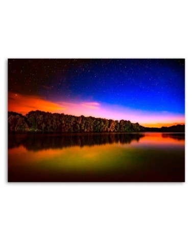 Leinwandbild - Sonnenuntergang über einem See | Feeby