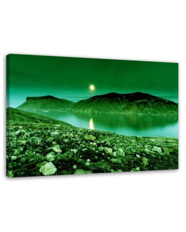 Canvas prints for living room - Green mountain landscape in fog | FEEBY