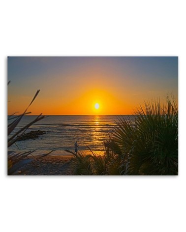 Leinwanddruck - Angler und Sonnenuntergang | Feeby