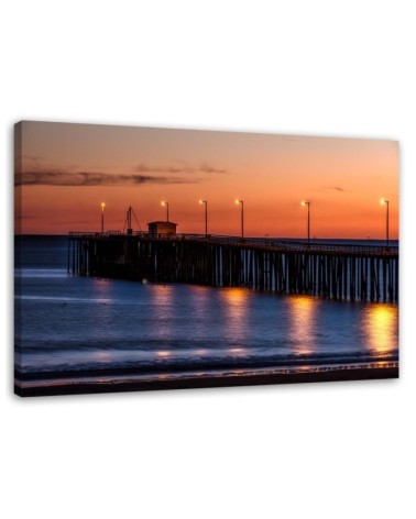 Canvas prints for living room - Lanterns on the pier sunset | FEEBY