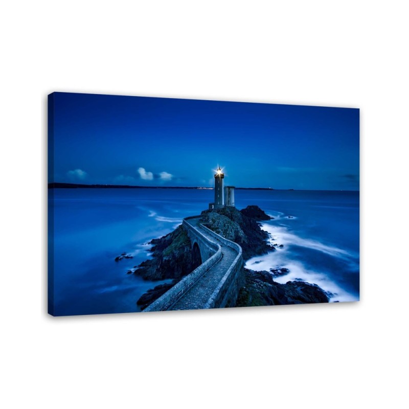 Leinwandbild - Straße zum Leuchtturm bei Nacht | Feeby