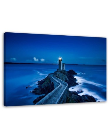 Canvas painting - Road to the lighthouse at night | FEEBY