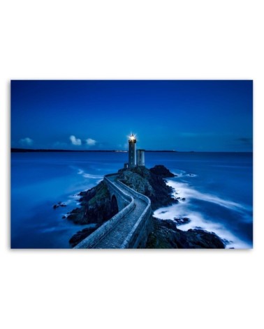 Leinwandbild - Straße zum Leuchtturm bei Nacht | Feeby