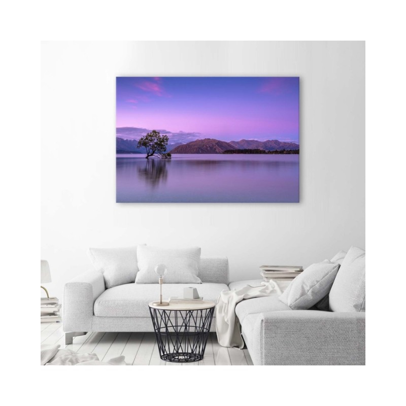 Wandbild für Wohnzimmer - Baum in der Mitte des Sees | Feeby