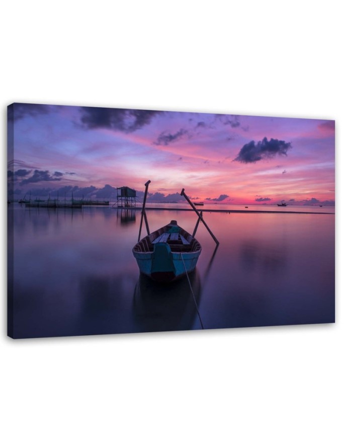 Modernes Wandbild - Boot auf dem See | Feeby
