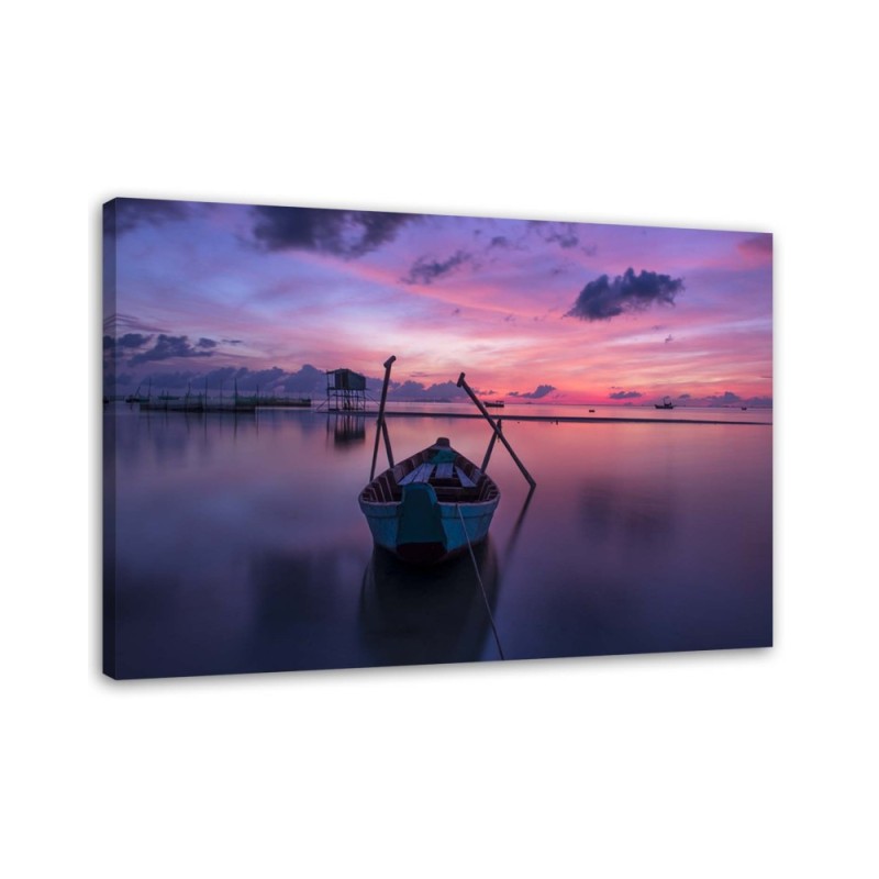 Modernes Wandbild - Boot auf dem See | Feeby