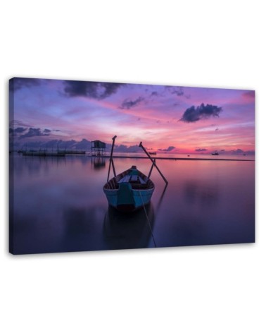 Modernes Wandbild - Boot auf dem See | Feeby