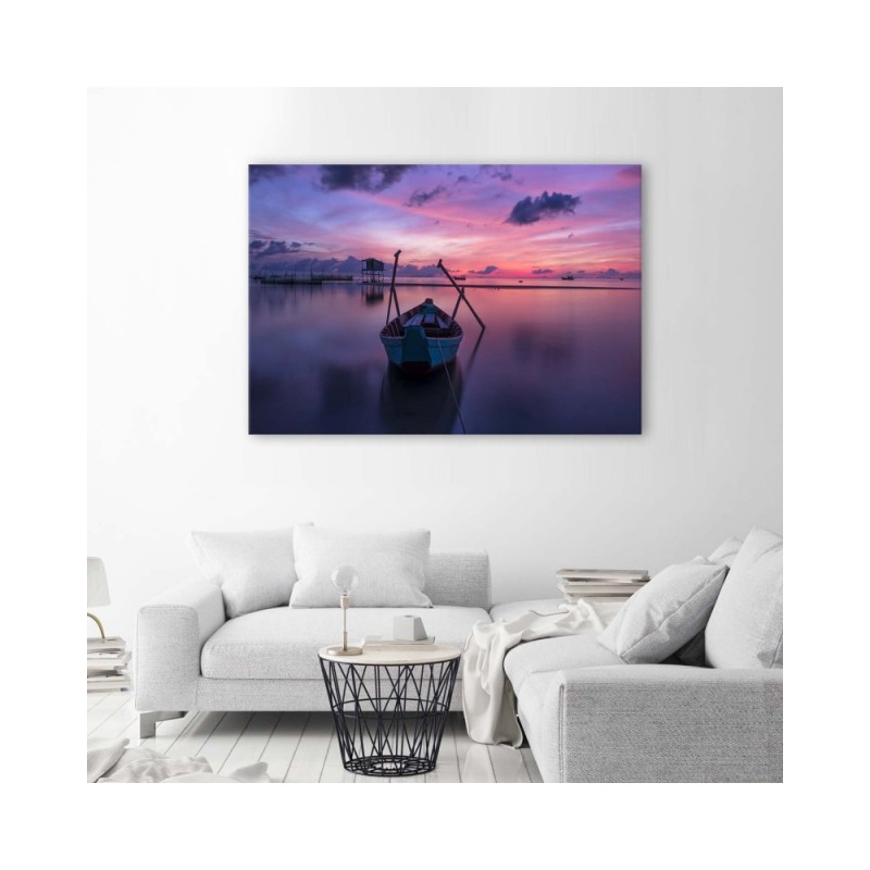 Modernes Wandbild - Boot auf dem See | Feeby