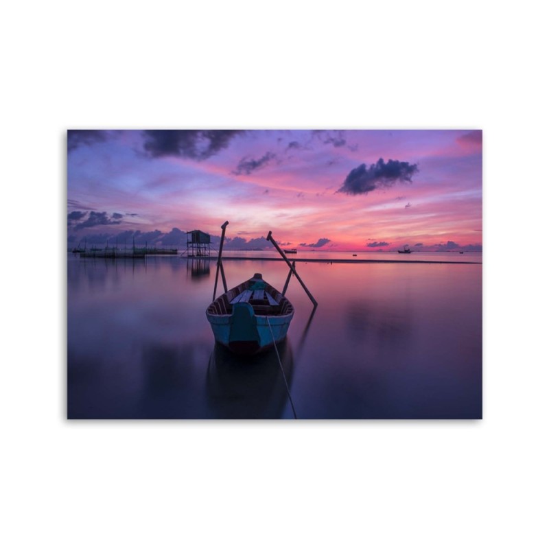 Modernes Wandbild - Boot auf dem See | Feeby