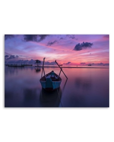 Modernes Wandbild - Boot auf dem See | Feeby