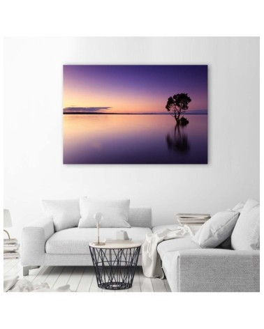 Dekoratives Leinwandbild - Einsamer Baum am See | Feeby