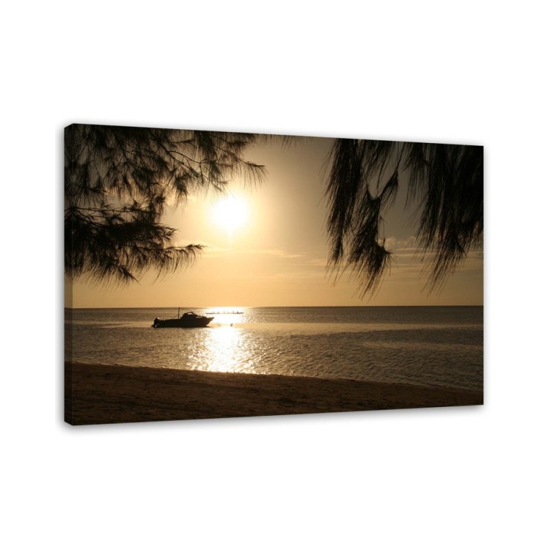 Modernes Wandbild - Boot am Meeresufer | Feeby