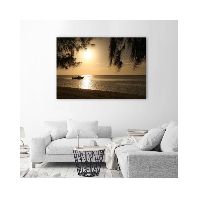 Modernes Wandbild - Boot am Meeresufer | Feeby