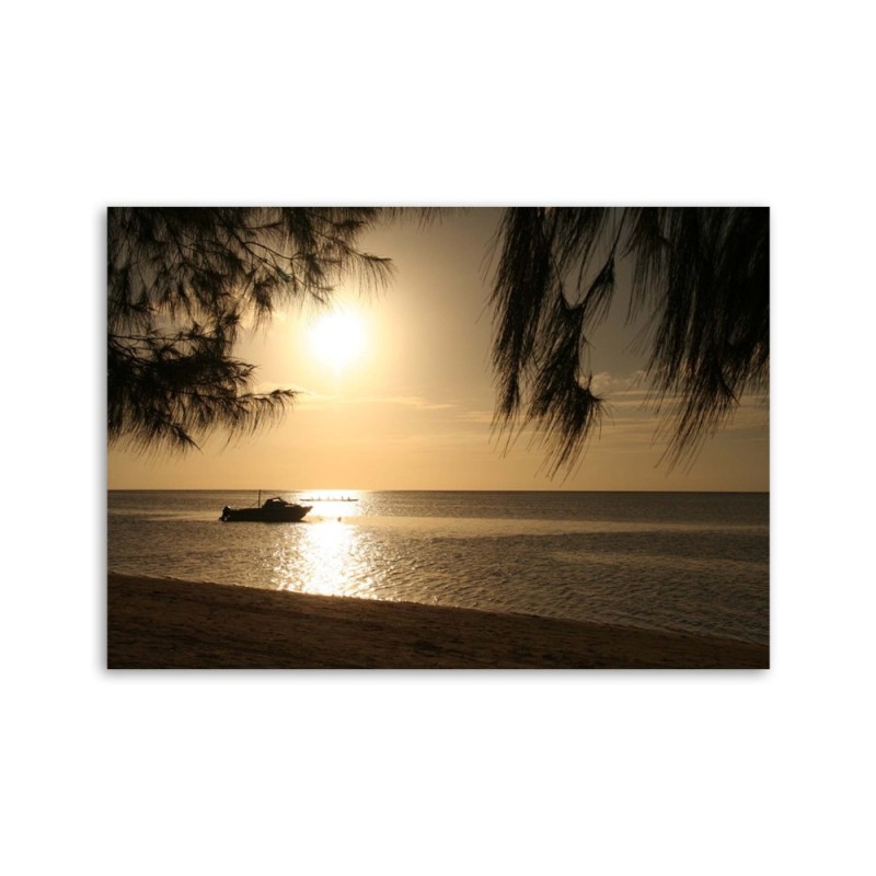 Modernes Wandbild - Boot am Meeresufer | Feeby