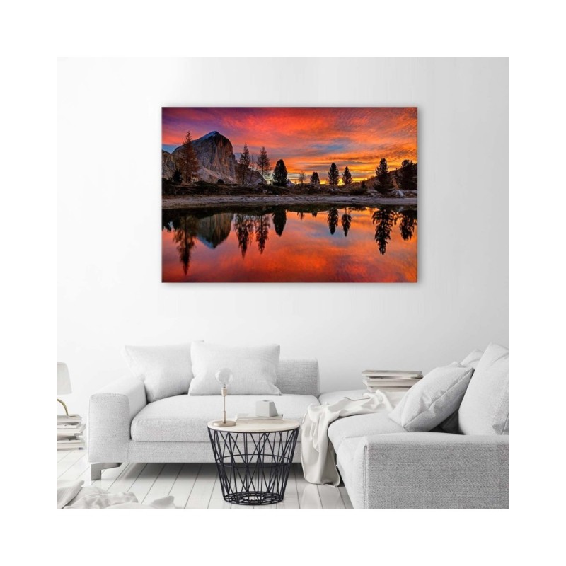 Obraz na płótnie canvas - Zachód słońca nad jeziorem | FEEBY