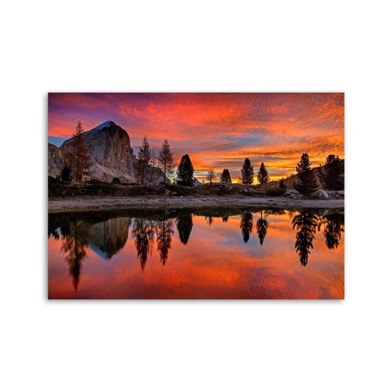 Obraz na płótnie canvas - Zachód słońca nad jeziorem | FEEBY