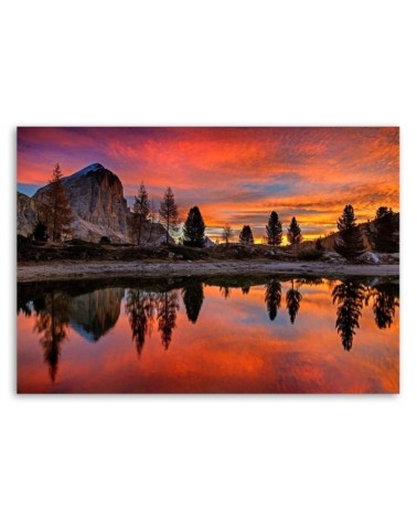 Obraz na płótnie canvas - Zachód słońca nad jeziorem | FEEBY