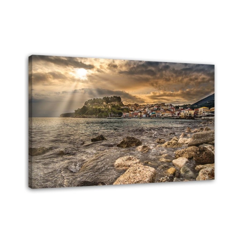 Bild auf Leinwand - Stadt am Meer | Feeby