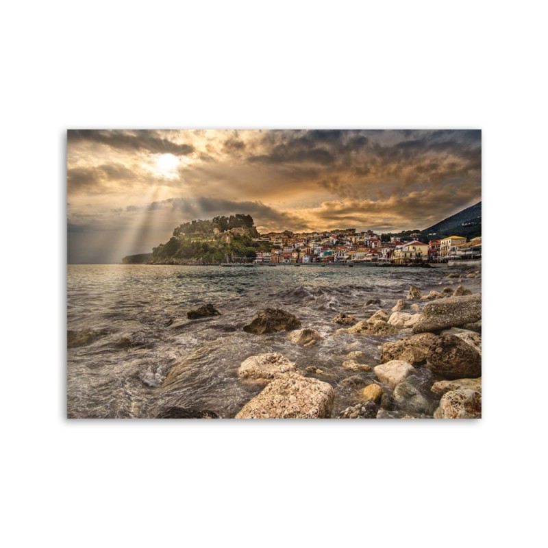 Bild auf Leinwand - Stadt am Meer | Feeby