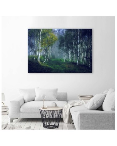 Dekoratives Leinwandbild - Birken im Nebel | Feeby