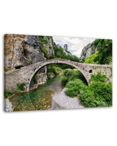 Old stone bridge - Modern Canvas painting for bedroom | FEEBY