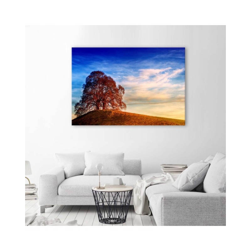 Leinwanddruck - Baum auf einem Hügel | Feeby