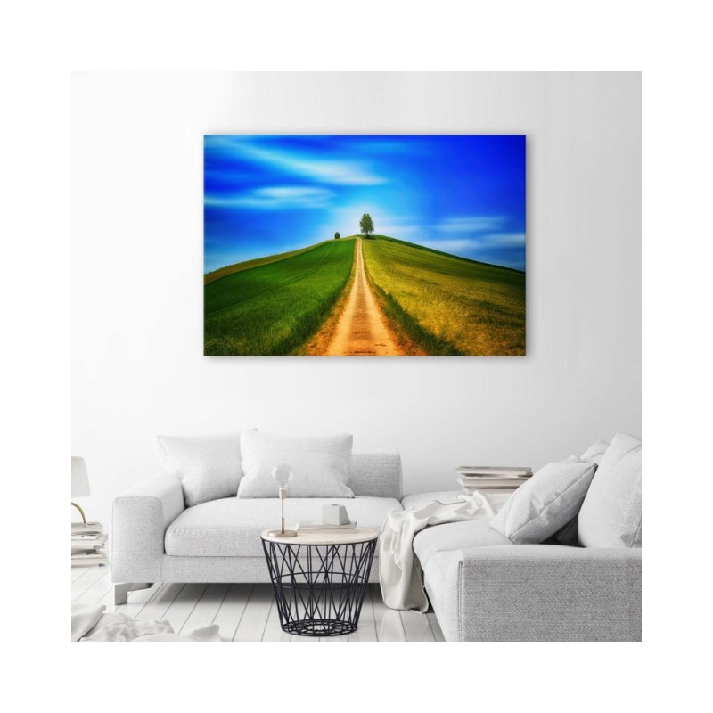 Leinwandbild - Der Weg zum Hügel | Feeby