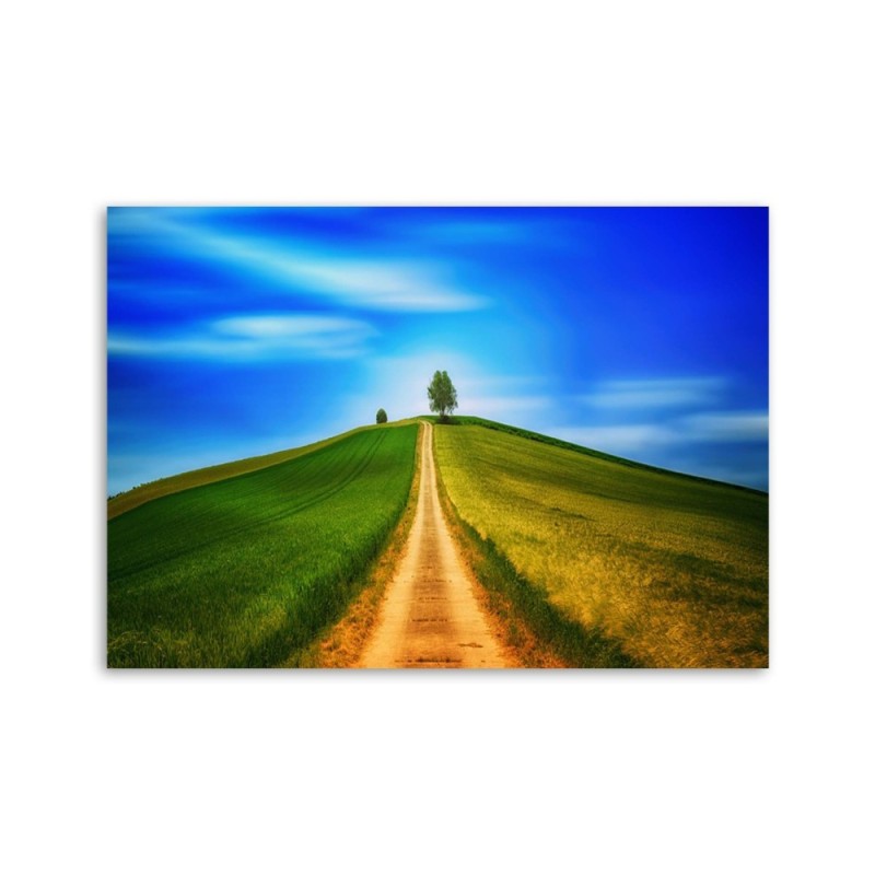 Leinwandbild - Der Weg zum Hügel | Feeby