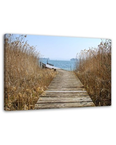 Leinwandbild modern - Brücke im Schilf | Feeby