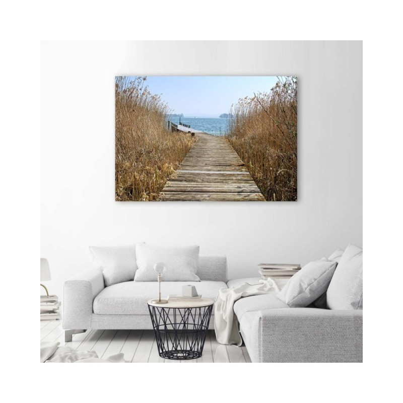 Leinwandbild modern - Brücke im Schilf | Feeby